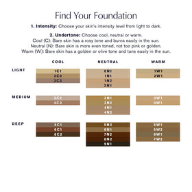 Estée Lauder model wearing 2W1 Dawn showing warm-light tone and soft radiance