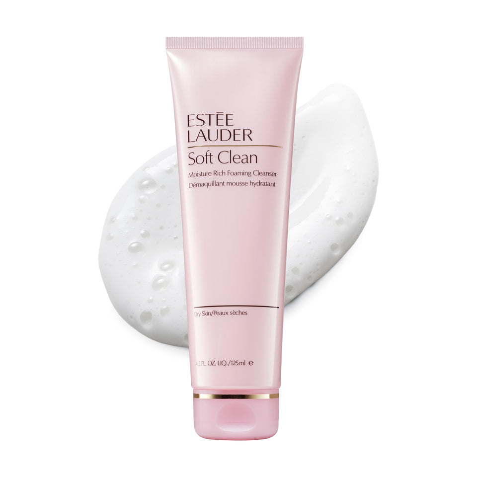 Estée Lauder front packaging showing product and calming design for visible luxury
