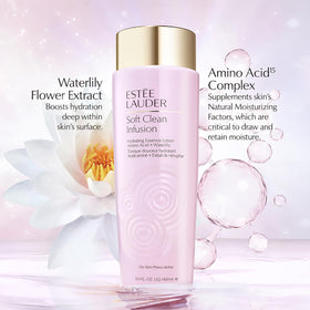 Estée Lauder texture close-up showing lotion consistency and fast absorption benefit