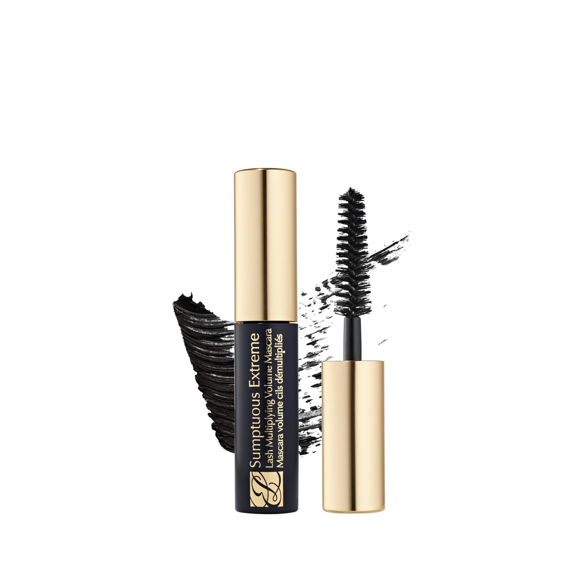 Estée Lauder front tube showing compact travel packaging and bold branding