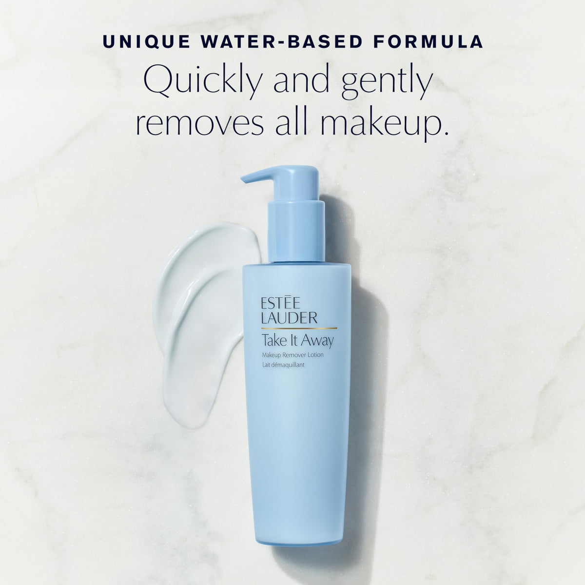 Estée Lauder remover in use gently removing eye makeup with minimal rubbing benefit
