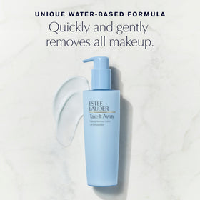 Estée Lauder remover in use gently removing eye makeup with minimal rubbing benefit