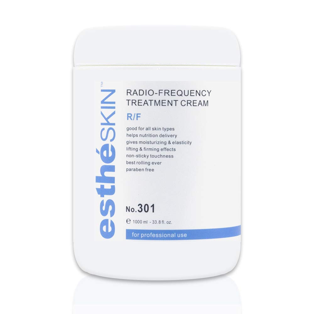 estheSKIN front packaging showing 1000 ml professional RF cream for consistent sessions