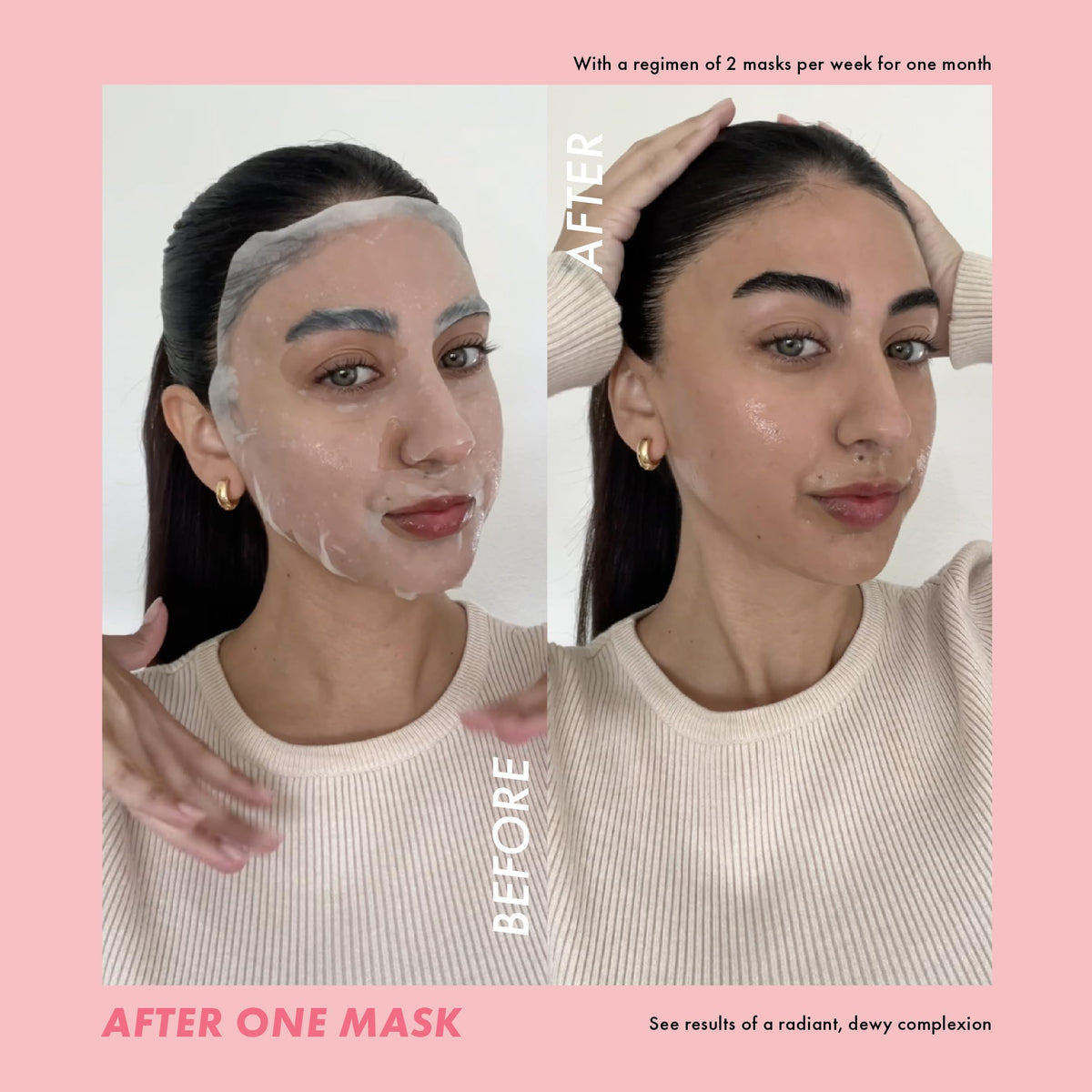 ESW Beauty Iced Chai Latte eye patches in hand for quick application