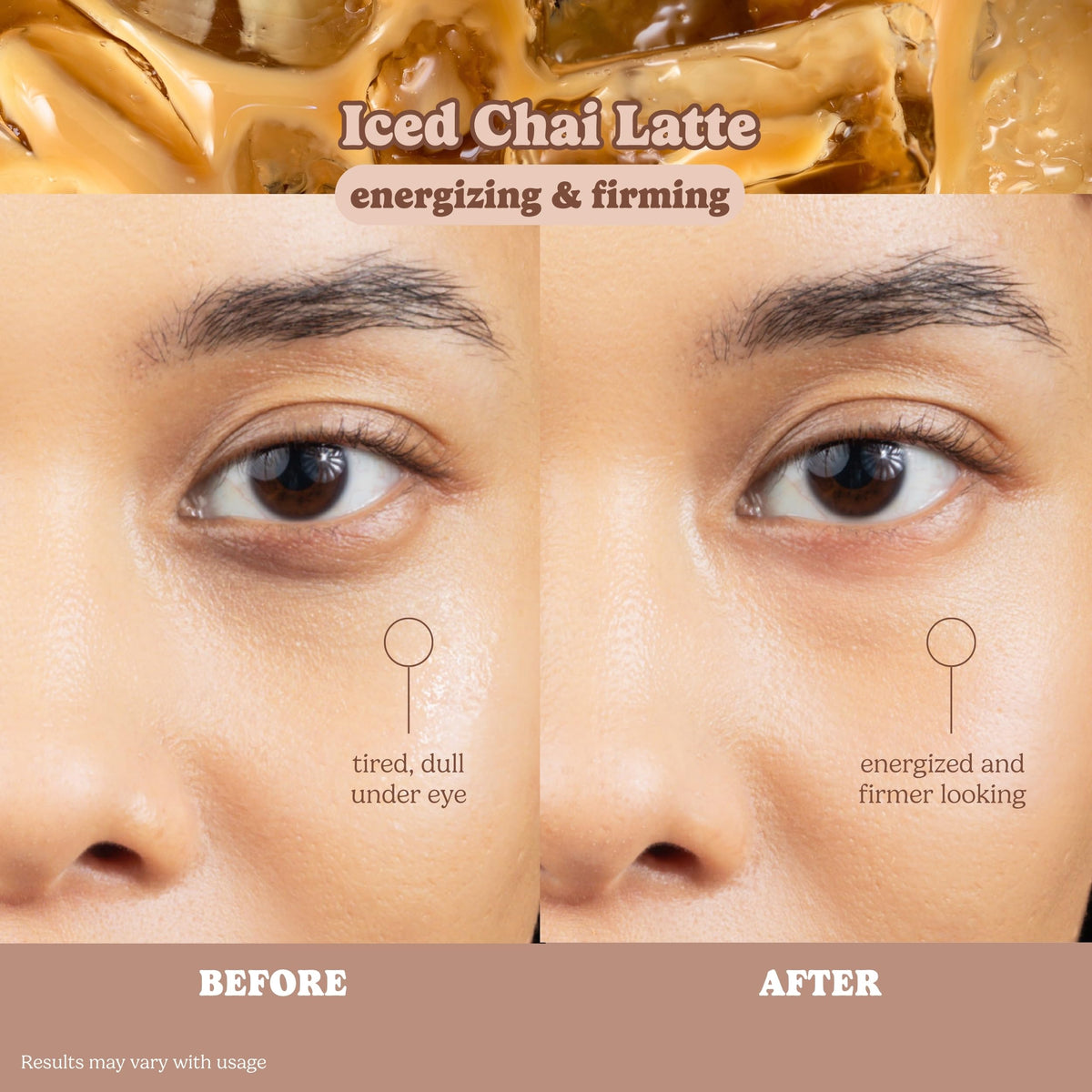 ESW Beauty opened packet with a single iced chai latte patch visible