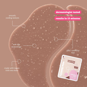ESW Beauty patch applied under model eye reducing puffiness visibly