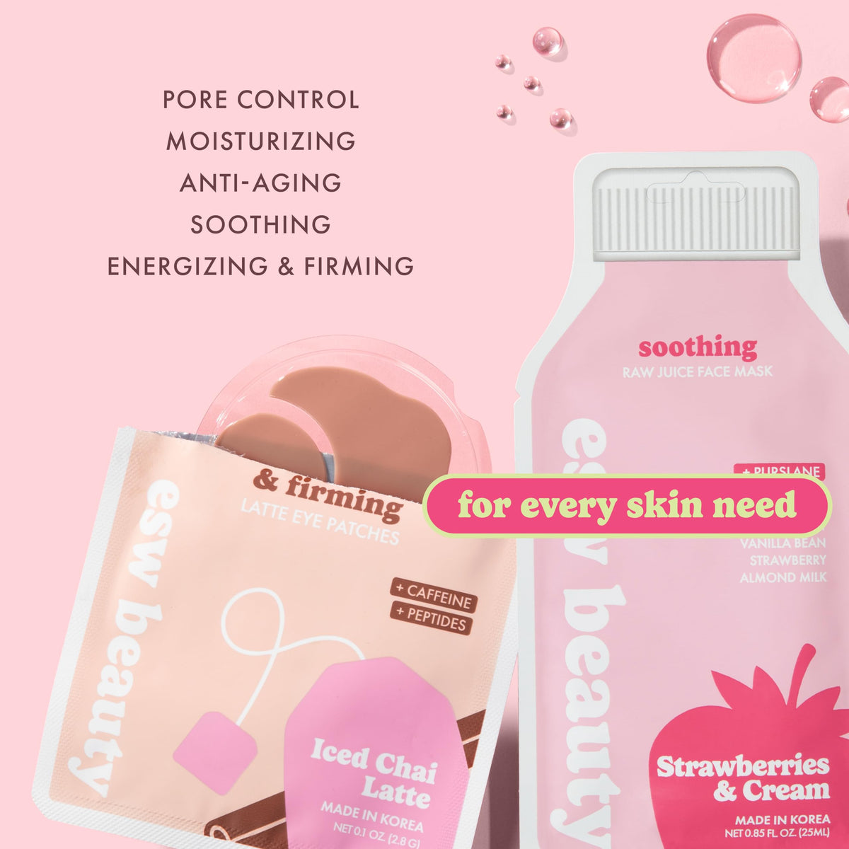 ESW Beauty strawberries and kale ingredient highlight for targeted benefits