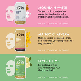 ESW Beauty three-mask pack next to smartphone for size and travel convenience