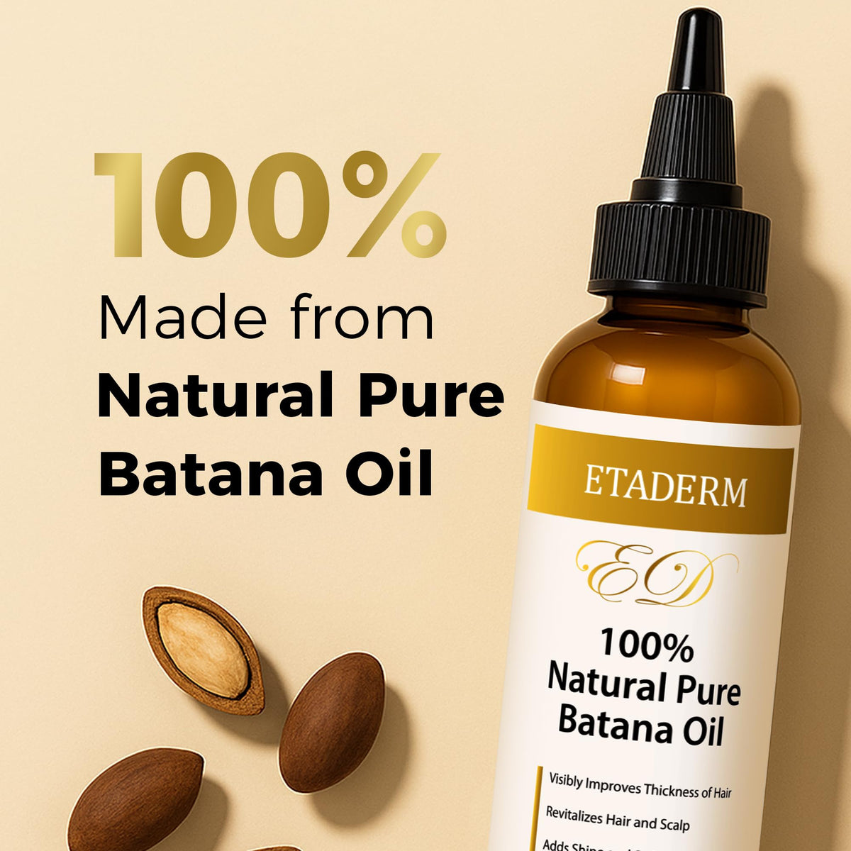 ETADERM applying oil to scalp with fingertips for targeted nourishment