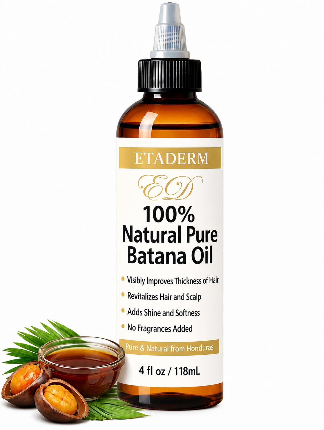 ETADERM front bottle view showing clean packaging and pure oil benefit