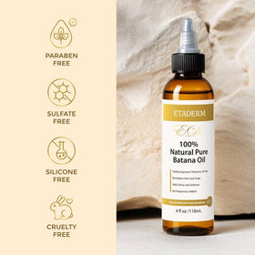 ETADERM oil beside towels in bath setting conveying relaxing self-care benefit