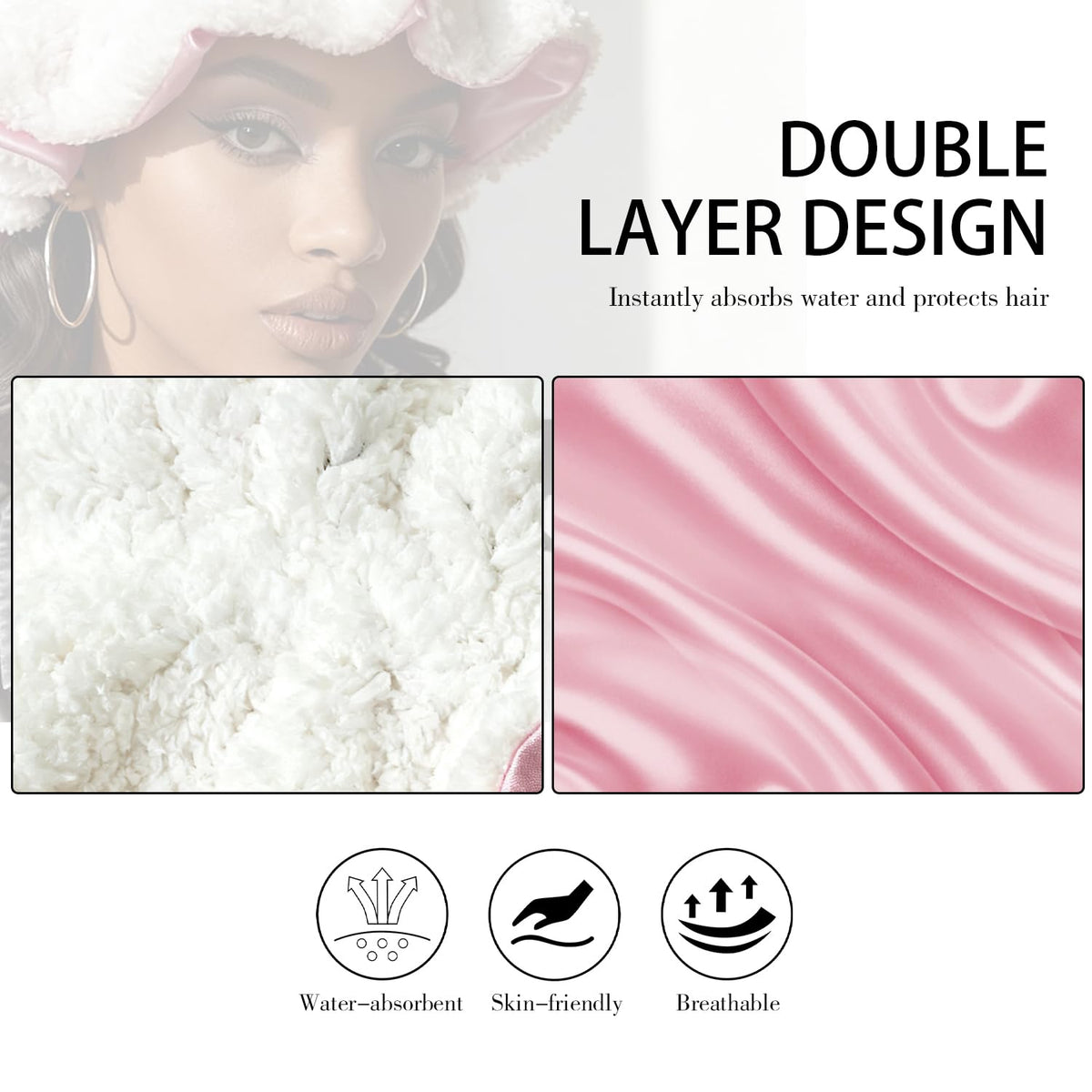 Etcial satin lining close-up demonstrating gentle hair protection