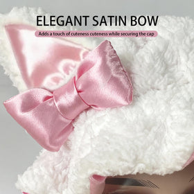 Etcial bonnet worn in bed showing secure overnight fit