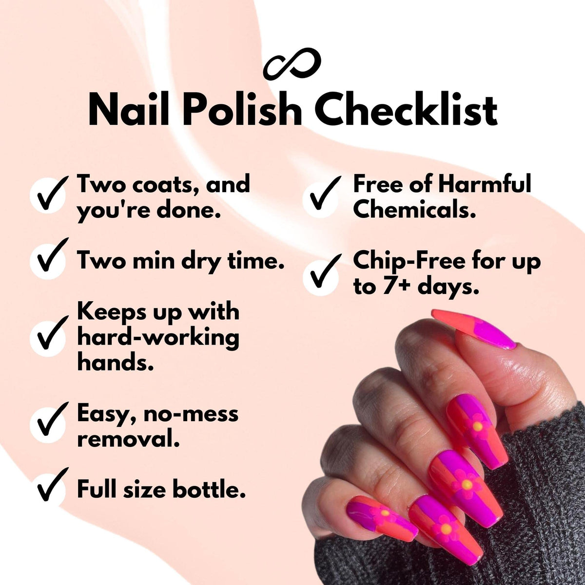 Eternal polish being applied during a home manicure for quick-dry convenience