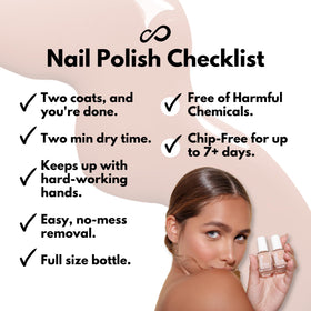 Eternal brand manicure on hands showing glossy long-lasting finish