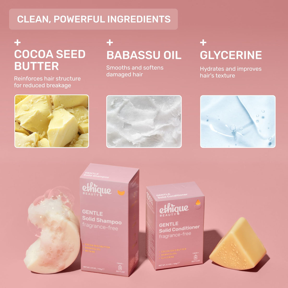 Ethique solid shampoo bar packed in a travel kit for no-liquid trips