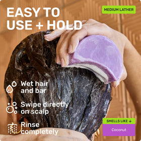 Ethique shampoo bar on draining soap dish illustrating proper storage to extend life