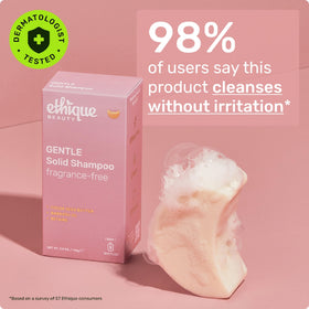 Ethique bar on draining soap dish keeping it dry to extend lifespan