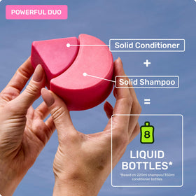 Ethique bars creating lather in hands to demonstrate cleansing power