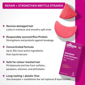 Ethique conditioner bar side profile illustrating size and weight for easy packing benefit