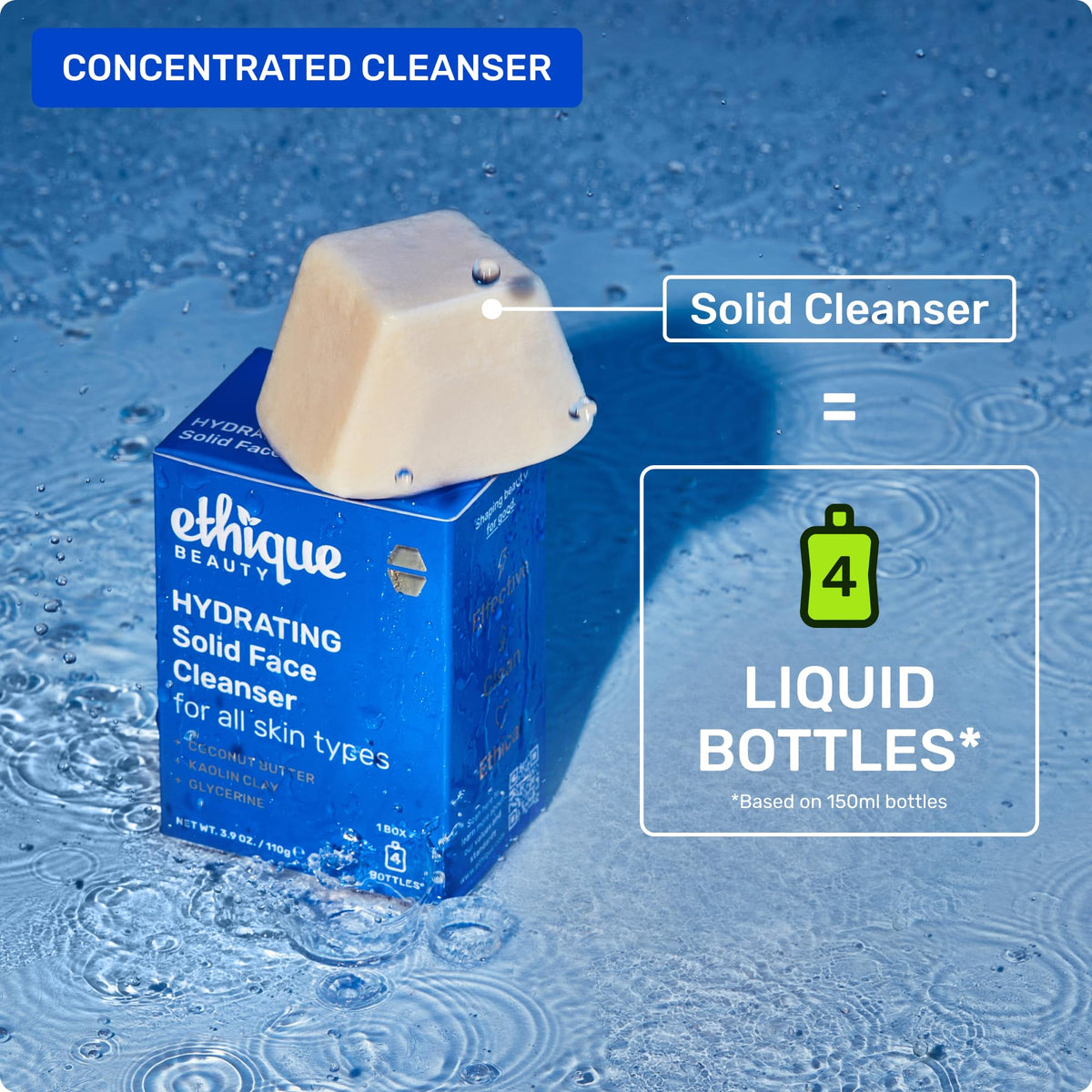 Ethique creamy lather on hands showing gentle clean without dryness