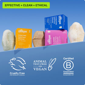 Ethique bar next to coin for size comparison showing concentrated long-lasting benefit
