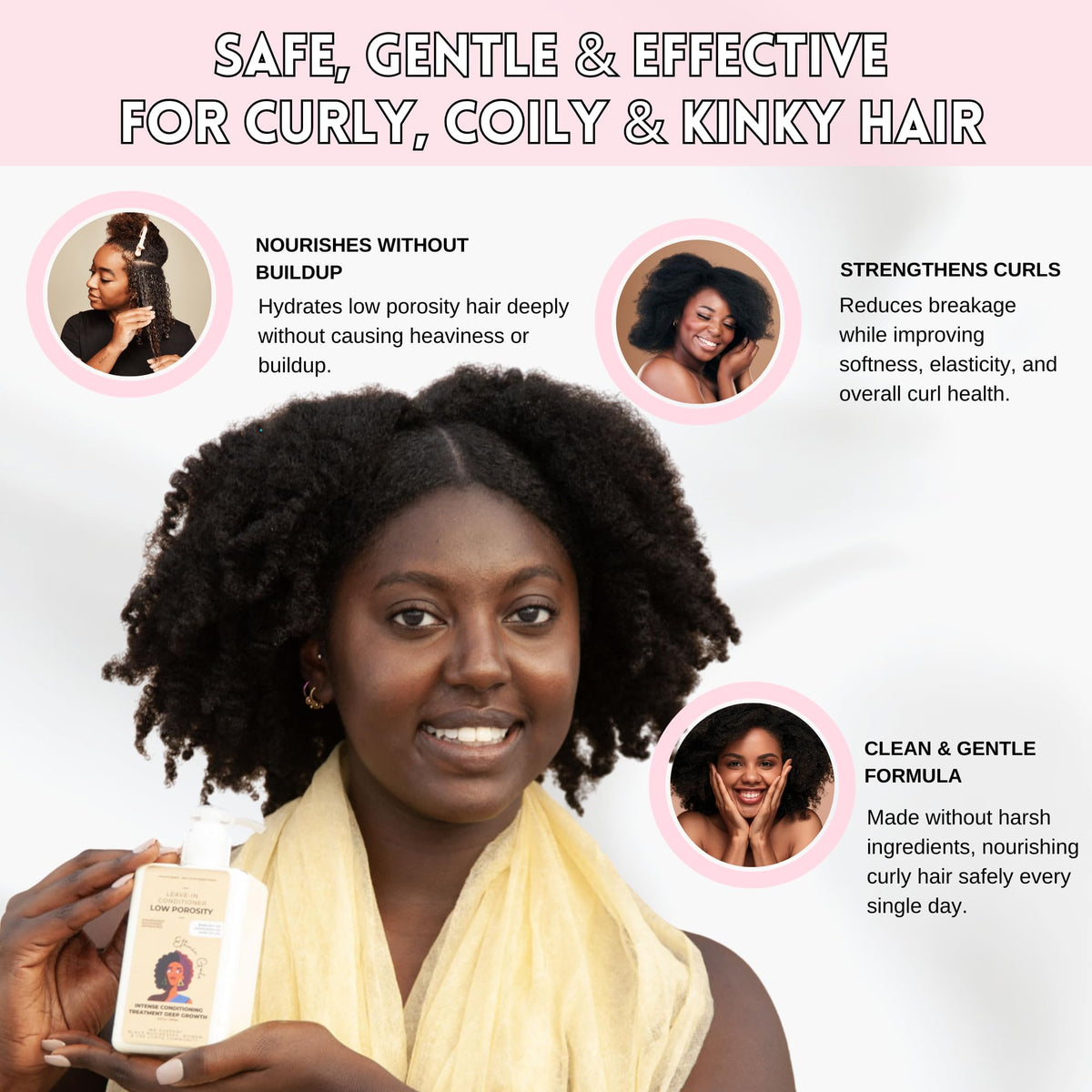 Ethnic Gals shea butter and aloe ingredients highlighting gentle hydration