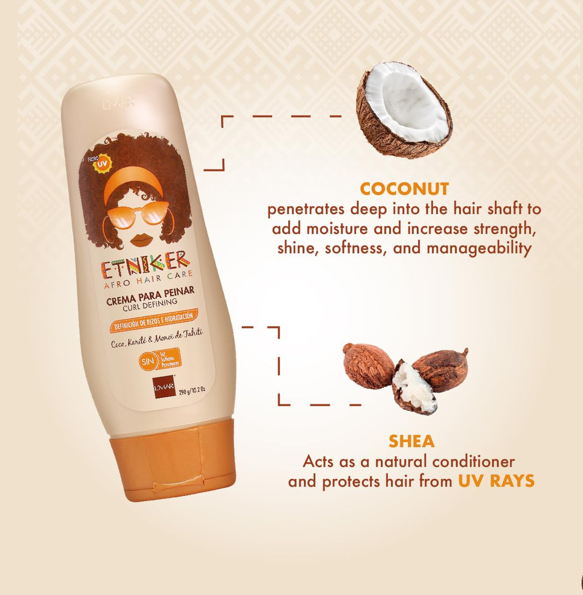 ETNIKER before and after curls showing improved definition and reduced frizz after use