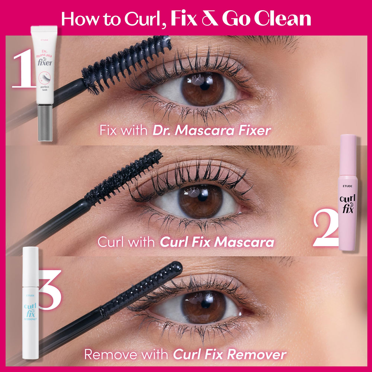 ETUDE model applying mascara in lifestyle setting for natural look