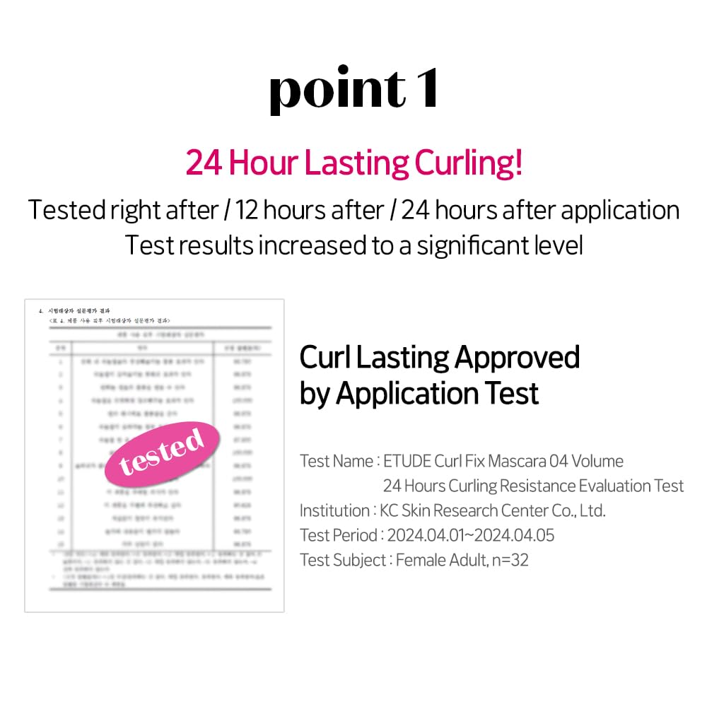 ETUDE before and after lashes illustrating volume and defined curl