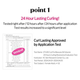 ETUDE before and after lashes illustrating volume and defined curl