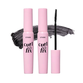 ETUDE front packaging showing two mascara tubes and set benefit