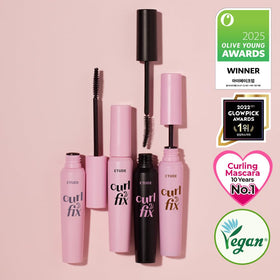 ETUDE swiped mascara texture demonstrating lightweight buildable formula