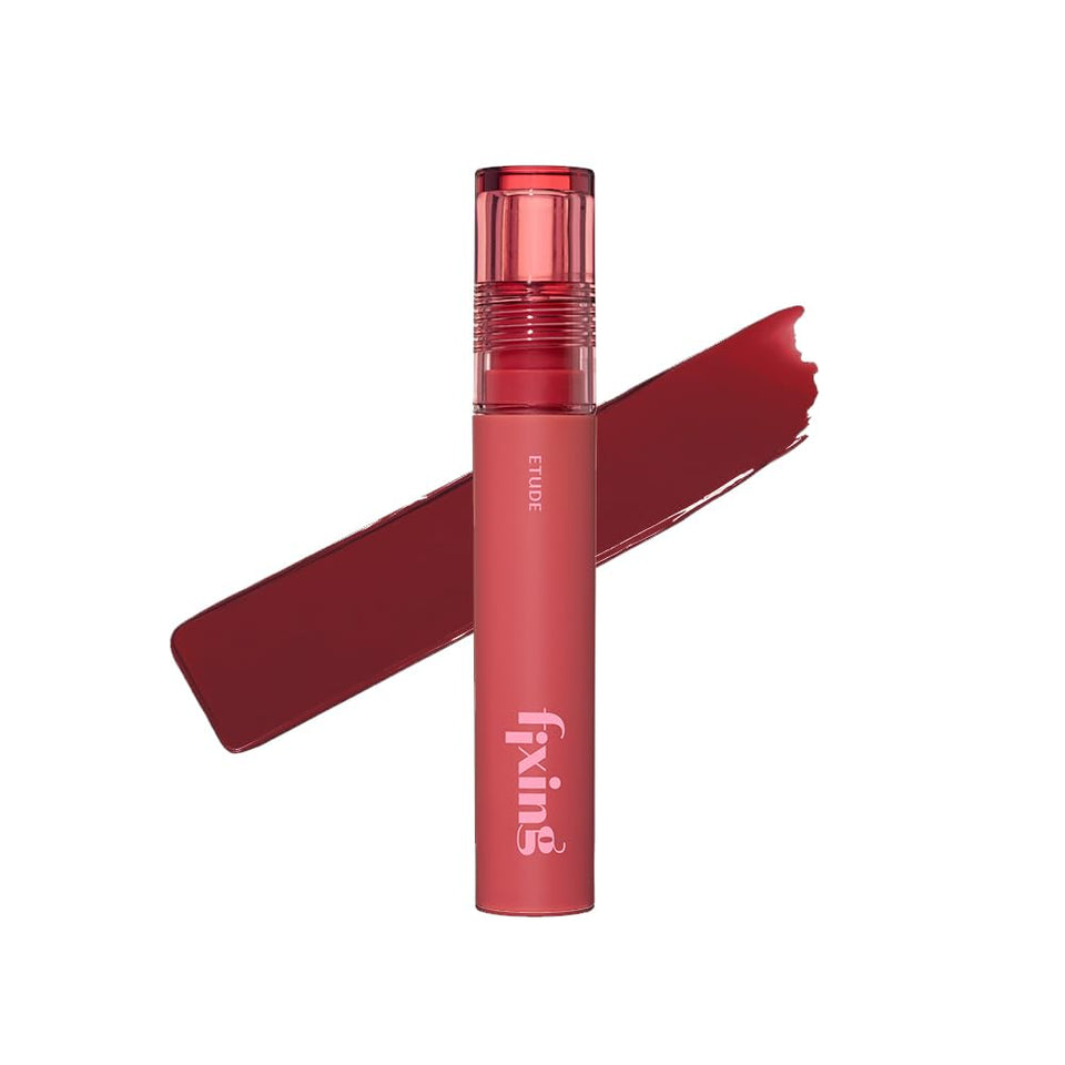 ETUDE fixing tint front packaging showing berry red tube and branding for easy identification