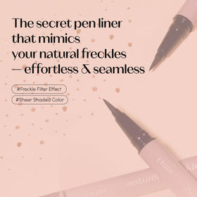 ETUDE freckle pen in use applying freckles across nose for subtle enhancement