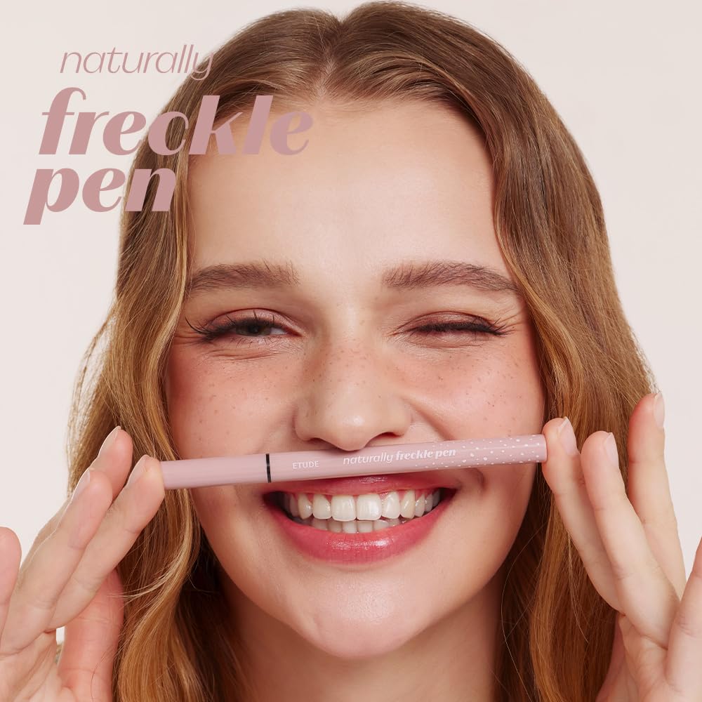 ETUDE freckle pen liquid texture on skin demonstrating natural blendability