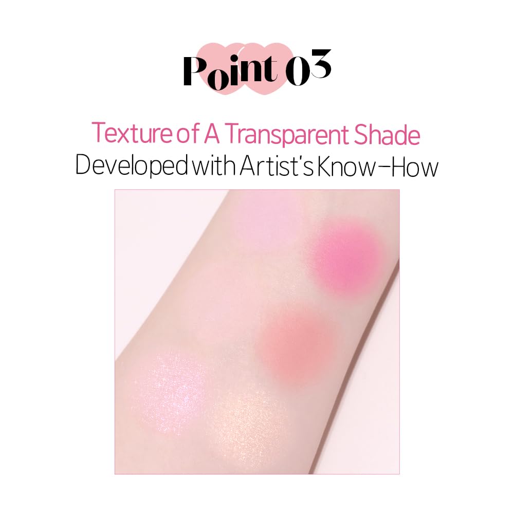 ETUDE mirror reflection showing portable compact and on-the-go touch-up benefit