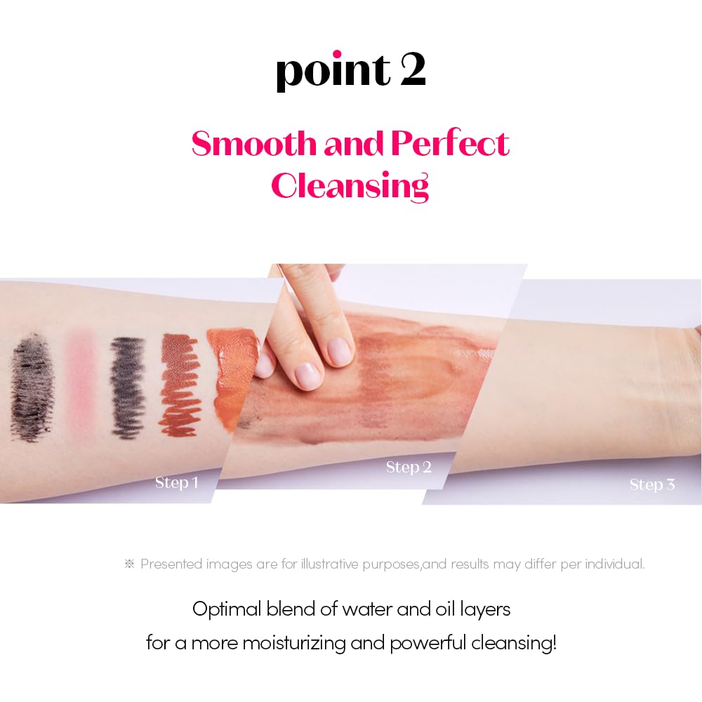 ETUDE remover texture on skin showing quick breakdown of makeup residues