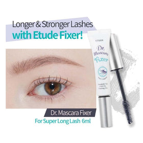 ETUDE application on lashes demonstrating lifted curl and definition