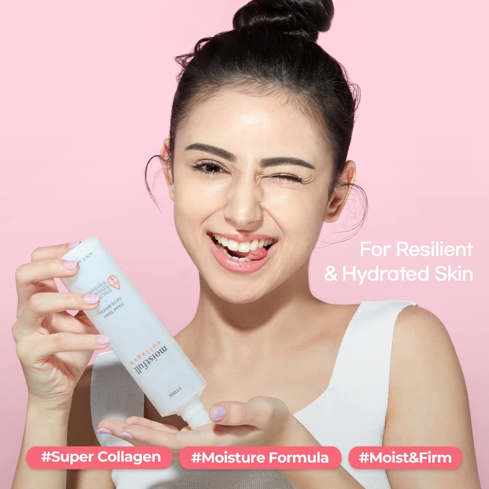 ETUDE toner being dispensed demonstrating quick-absorb, no-sticky feel