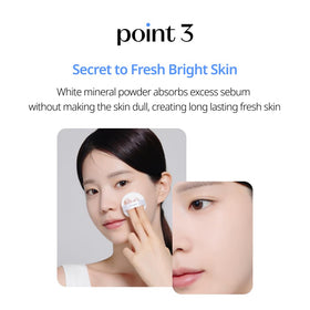 ETUDE pact beside foundation illustrating how it sets and preserves makeup