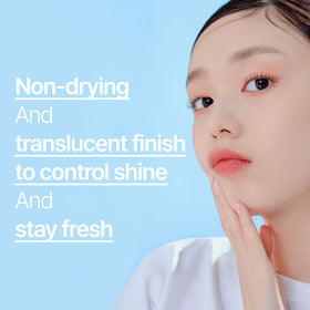 ETUDE powder texture close‑up showing micro mineral granules for gentle sebum absorption