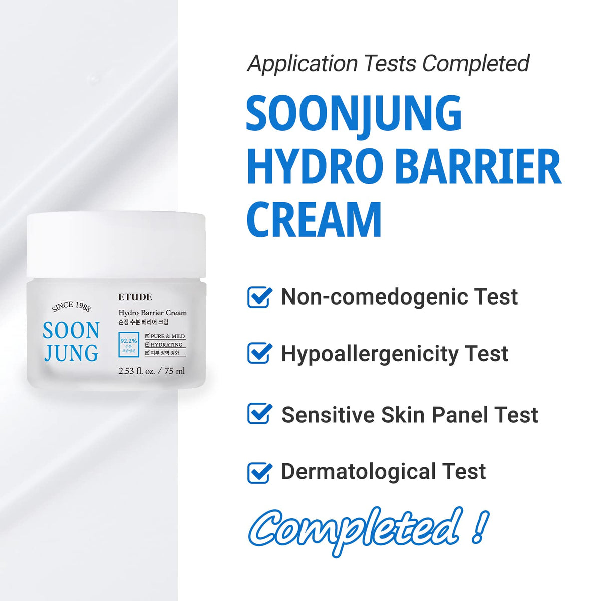 ETUDE hand application demonstrating easy spreadability and calming moisture