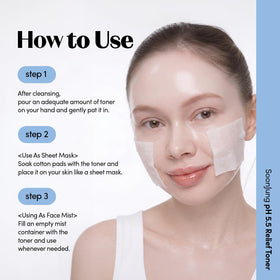 ETUDE cotton pad soaked with toner for gentle, exfoliation-free benefit