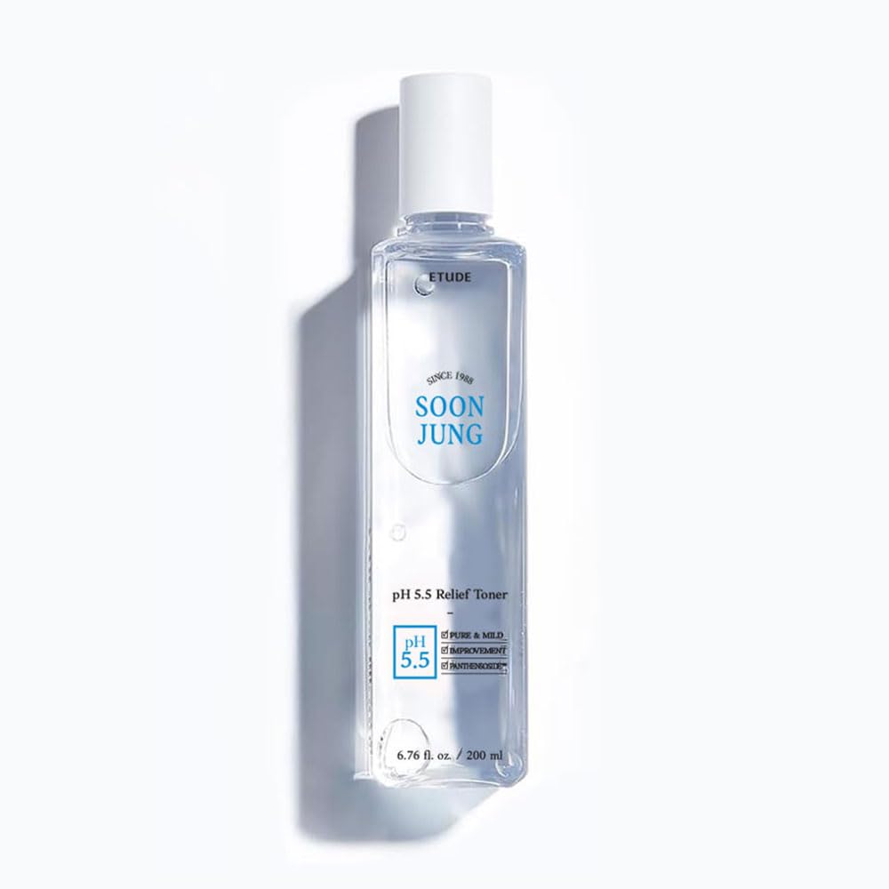 ETUDE SoonJung toner patted into skin showing gentle application and hydration