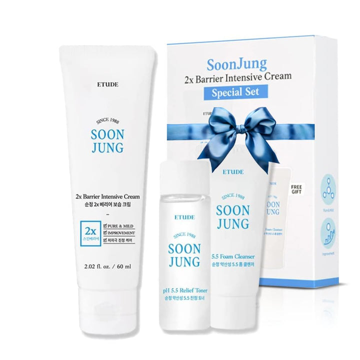 ETUDE SoonJung trio front packaging showing all products and gentle appeal