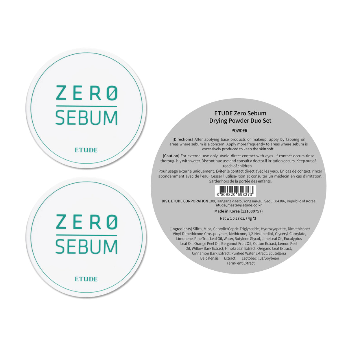 ETUDE powder in use for quick touchup reduces shine
