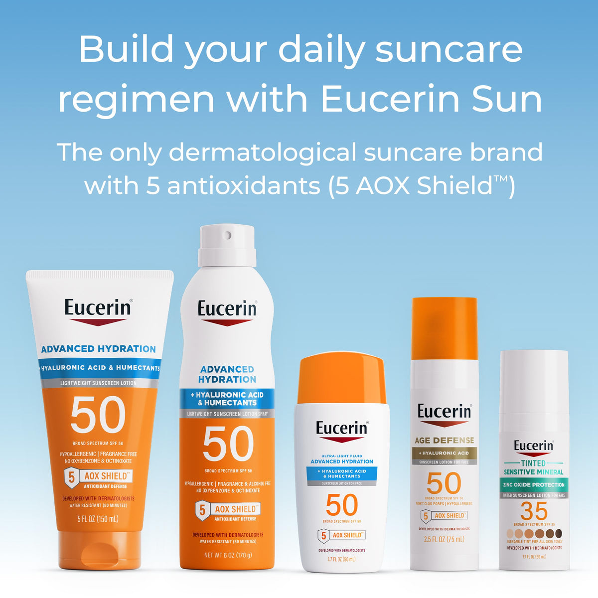 Eucerin antioxidant complex graphic illustrating free-radical defense benefit