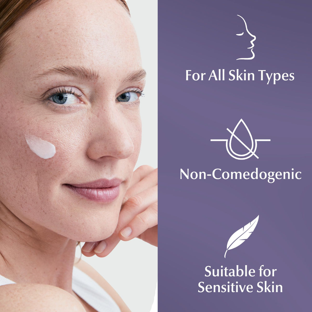 Eucerin application demo in hand illustrating easy nightly use