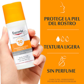Eucerin application on hand showing blendable sunscreen and hydration